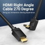 Vention Cable HDMI 2.0 4K@60Hz Acodado 270° Macho a Macho 1m Negro